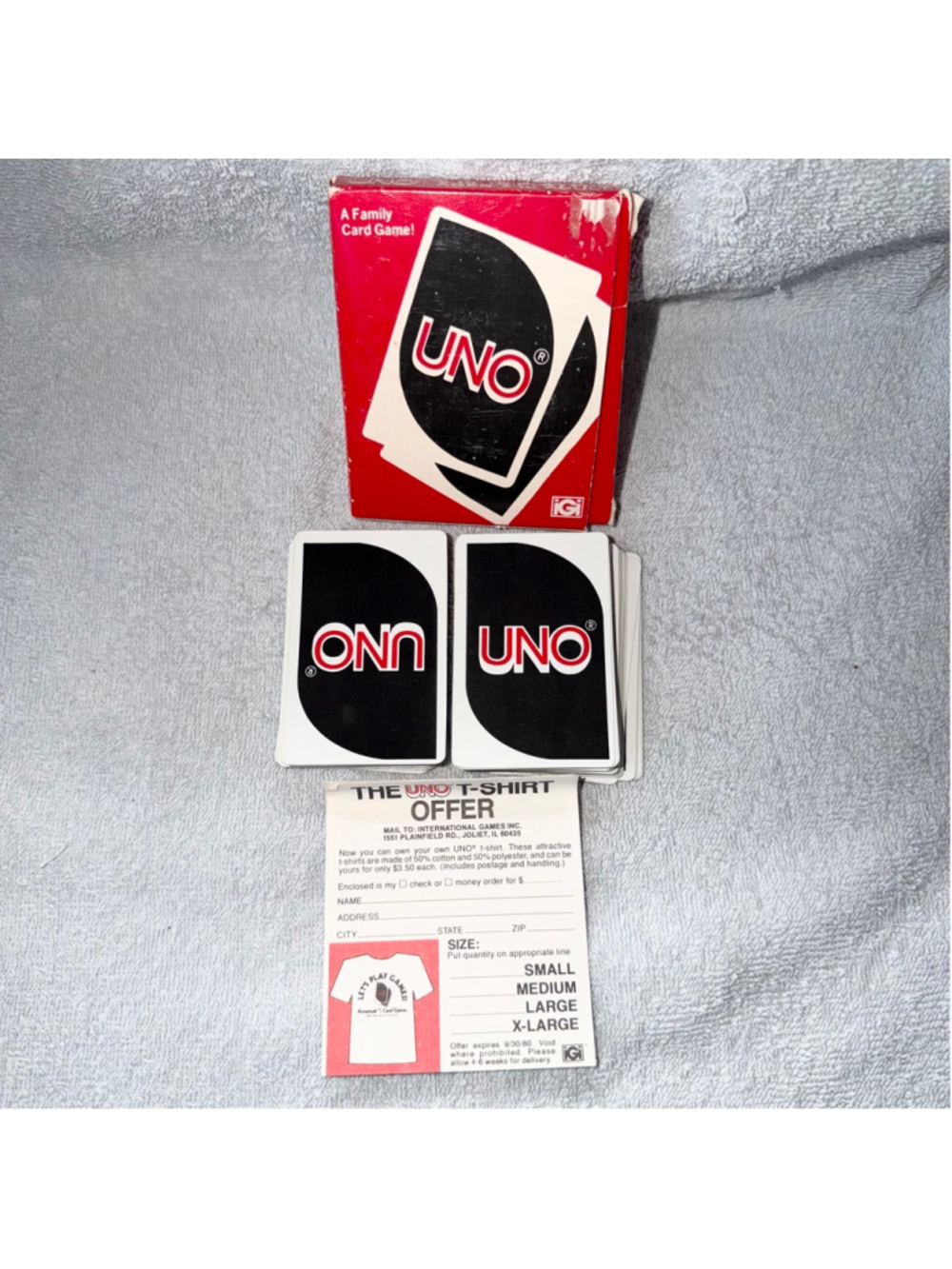Vintage 1979 UNO Playing Cards Original Box w/Printed Instructions Complete